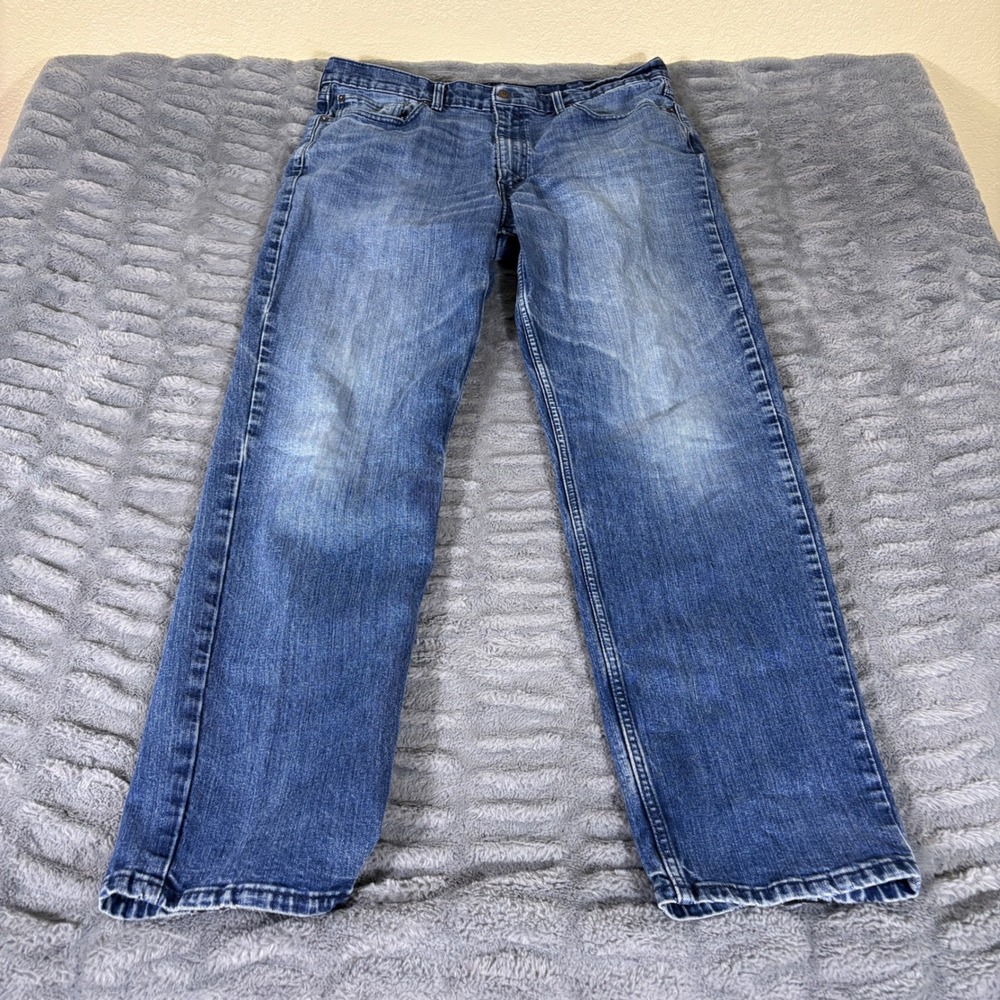 Levis 550 Relaxed Fit Jeans Mens 38x34 Medium Wash Blue Stretch 00550-0072